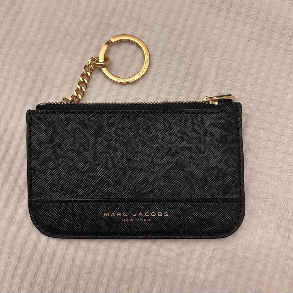 Marc Jacobs Black Card Holder with Gold Chain